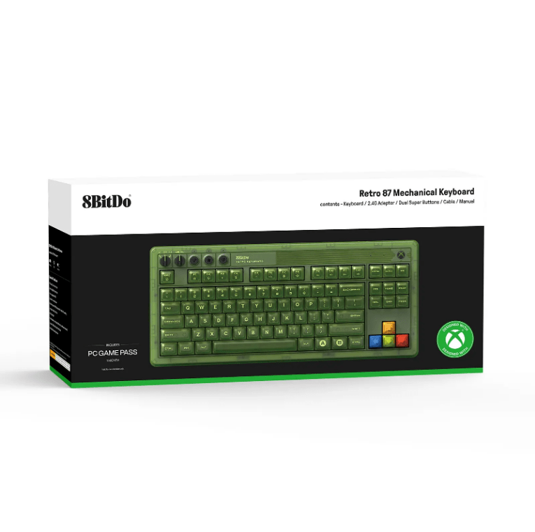 8BitDo Retro Mechanical Keyboard – Limited Edition (Transparent Green / Xbox) - DreamScapeGear